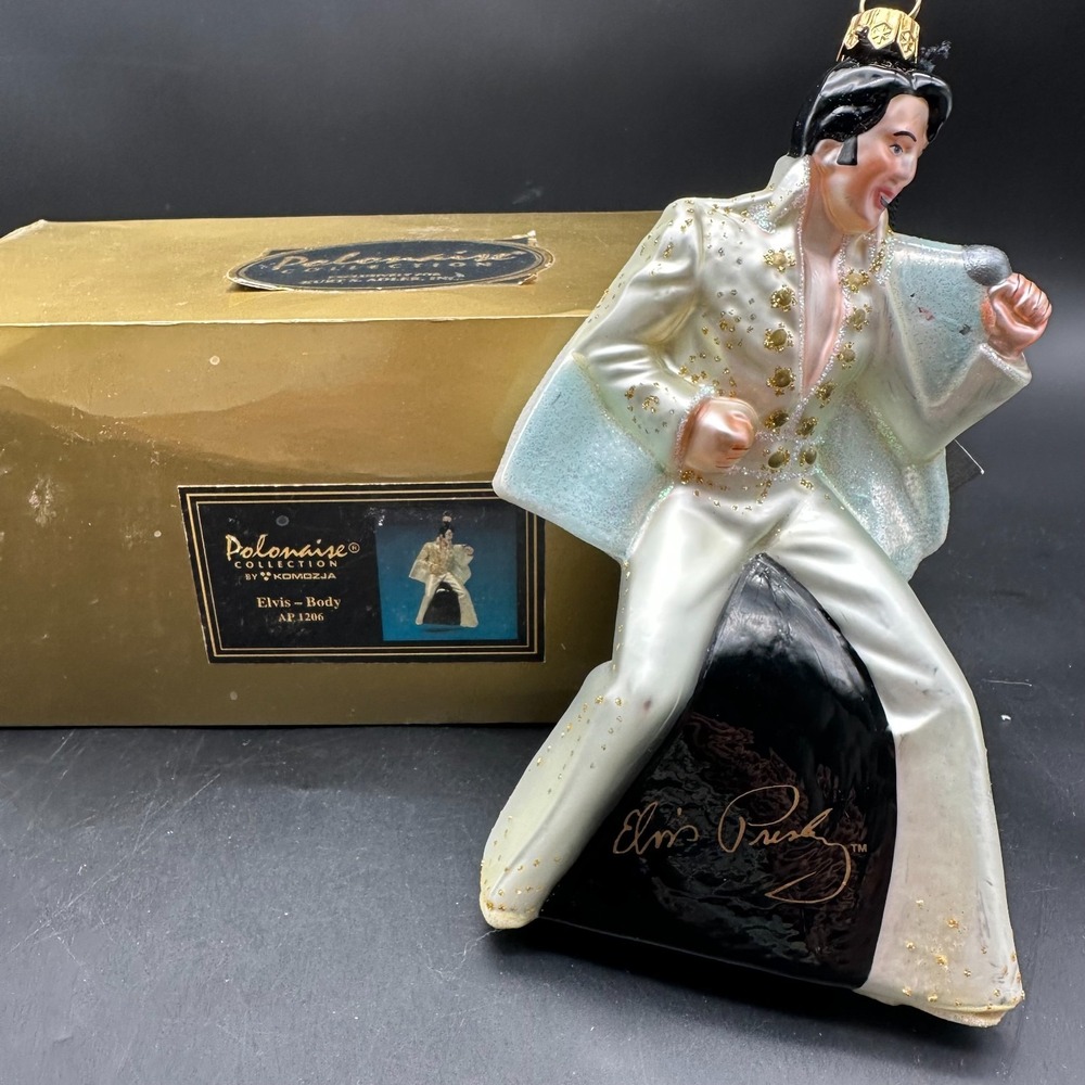 POLONAISE BY KOMOZJA ELVIS ORNAMENT  AP1206  7" ELVIS WITH MICROPHONE